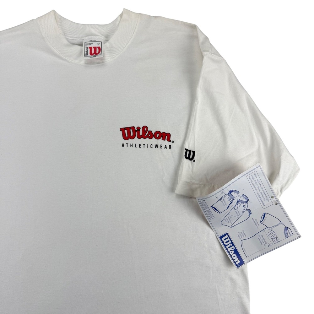 Vintage Wilson Athleticwear T-Shirt Mens Large Tall LT White Made in USA 90s NWT